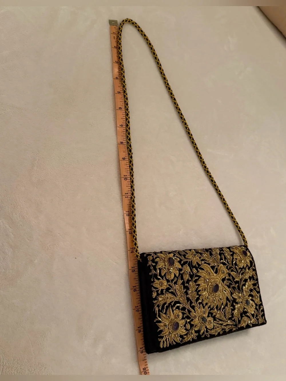 Vintage Zardozi Embroidery Shoulder Clutch Bag